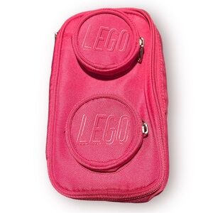 Lego Carry Gear Bright Pink Brick Mini Pouch 3 Zipper Pockets RN#120258 Portable
